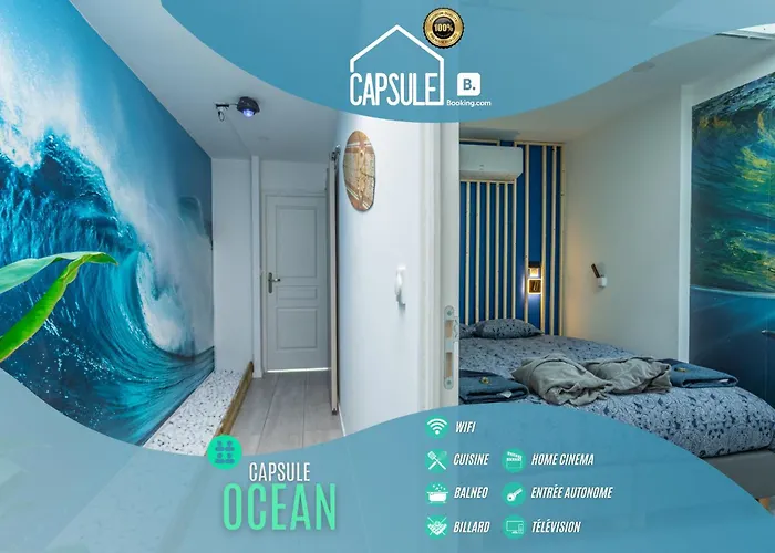 Capsule Ocean - Jacuzzi - Billard - Netflix - 2 Chambres - Cuisine